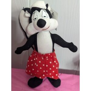 Vintage 1990's  Looney Tunes Pepe le pew Warner Bro Red heart boxers shorts 11"